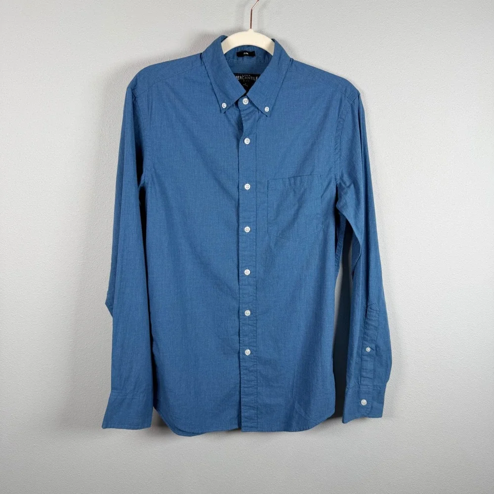 J.Crew Mercantile Flex Slim Mens Small Blue Button Down Shirt J4589 NWT